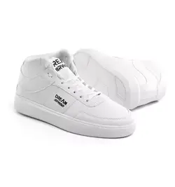 کفش چرم اسپرت ساقدار سفید مدل مردانه