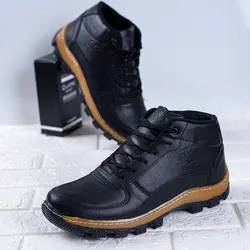 کفش ساقدار مردانه مشکی اسپرت چرم