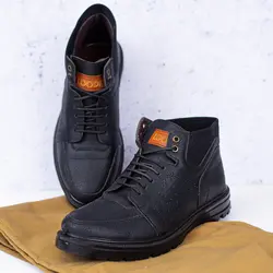 کفش چرم مشکی مردانه ( بوت ساقدار ) کلاسیک