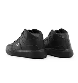 کفش ساقدار چرم مشکی مردانه مدل اسپرت