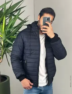 کاپشن مموری بارونی گرم مردانه سرمه ای