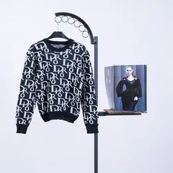 پلیور بافت نیم تنه دخترانه مشکی مدل Dior جدید