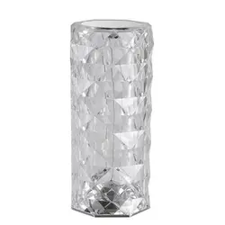 آباژور استوانه ای کریستال LED با ریموت کنترل تغییر رنگ