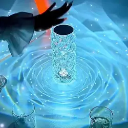 آباژور استوانه ای کریستال LED با ریموت کنترل تغییر رنگ