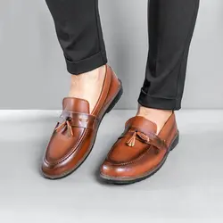 کفش چرم کالج مردانه ( قهوه ای ) جدید کلاسیک رسمی