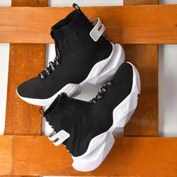 نیم بوت جورابی (ساقدار) مردانه مشکی با لژ جدید