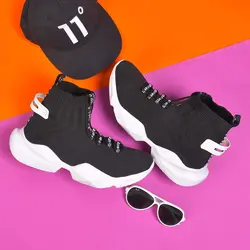 نیم بوت جورابی (ساقدار) مردانه مشکی با لژ جدید