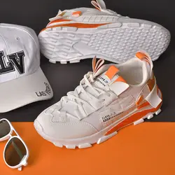 کفش کتانی اسپرت مردانه (سفید، نارنجی) مدل ورزشی جدید