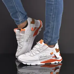 کفش کتانی اسپرت مردانه (سفید، نارنجی) مدل ورزشی جدید