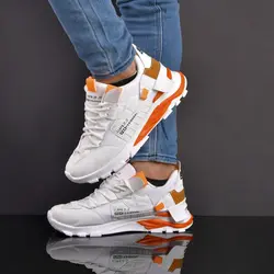 کفش کتانی اسپرت مردانه (سفید، نارنجی) مدل ورزشی جدید