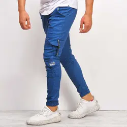 شلوار طرح لی یا جین مردانه مدل اسلش (آبی) شیش جیب جدید