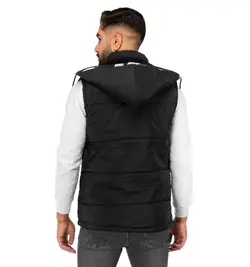 جلیقه پافر مشکی کلاهدار مدل مردانه جدید