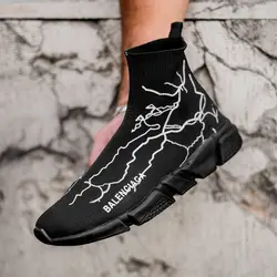 کفش کتانی مردانه (مشکی) مدل ساق جورابی کشی جدید