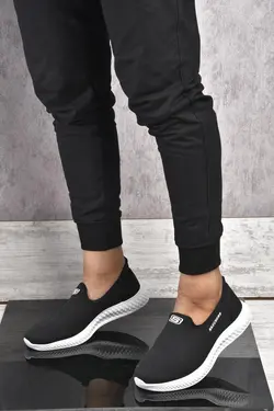 کفش کتانی مردانه (اسکیچرز) مشکی بدون بند مدل راحتی