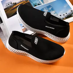 کفش کتانی مردانه (اسکیچرز) مشکی بدون بند مدل راحتی