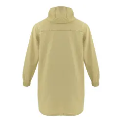 مانتو کرم کتان کلاهدار جیب زاپ دار دخترانه