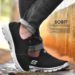 کفش کتانی مردانه (مشکی) بدون بند طرح اسکیچرز ساده