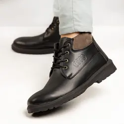 کفش نیم بوت چرم ( مشکی ) مدل Ecco مردانه
