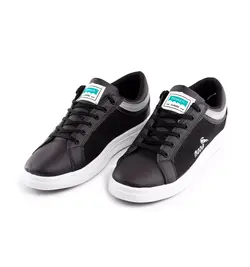 کفش چرم تخت صاف اسپرت مشکی مدل مردانه