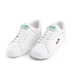 کفش چرم اسپرت سفید تخت صاف مردانه 2024