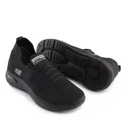 کفش کتانی بافت مردانه مشکی مدل Skechers