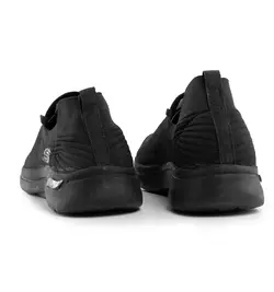کفش کتانی بافت مردانه مشکی مدل Skechers