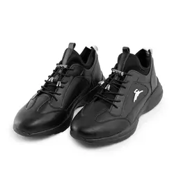 کفش چرم مردانه مشکی اسپرت مدل نیم ساق