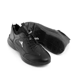 کفش چرم مردانه مشکی اسپرت مدل نیم ساق