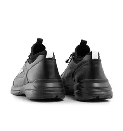 کفش چرم مردانه مشکی اسپرت مدل نیم ساق