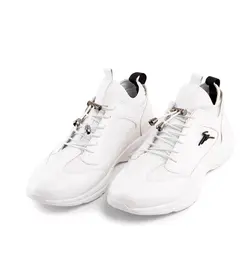 کفش چرم اسپرت سفید مردانه مدل نیم ساق