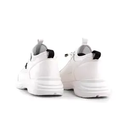 کفش چرم اسپرت سفید مردانه مدل نیم ساق