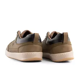 کفش چرم تخت صاف قهوه ای مردانه برند Cat