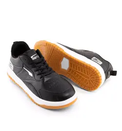 کفش چرم اسپرت مشکی تخت صاف مردانه مدل Puma