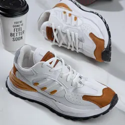 کفش کتانی سفید قهوه ای مردانه مدل Adidas ورزشی