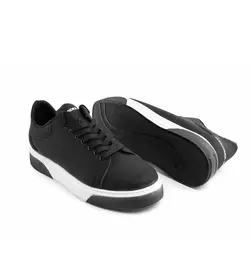 کفش چرم اسپرت مشکی سفید مردانه Alexander McQueen