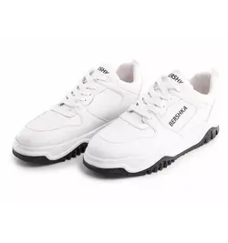 کفش چرم سفید اسپرت مردانه مدل Bershka