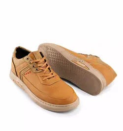 کفش چرم اسپرت قهوه ای روشن مردانه مدل Caterpillar