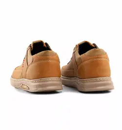 کفش چرم اسپرت قهوه ای روشن مردانه مدل Caterpillar