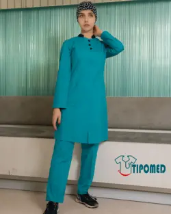 اسکراب پزشکی زنانه مدل Star – رنگ فیروزه ای