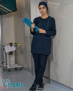 اسکراب پزشکی زنانه مدل Sun85 – رنگ سرمه ای تیره