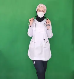 اسکراب پزشکی زنانه مدل Sun85 – رنگ سفید+شلوار