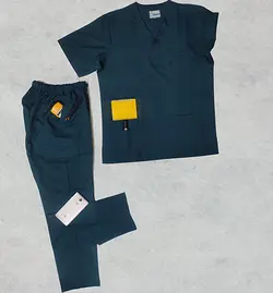 اسکراب مردانه یقه هفت و شلوار کله غازی سیر