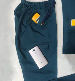 اسکراب مردانه یقه هفت و شلوار کله غازی سیر