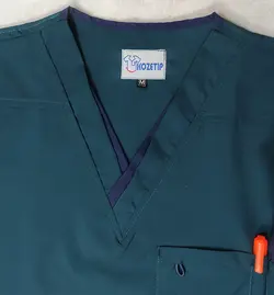 اسکراب مردانه یقه هفت و شلوار کله غازی سیر