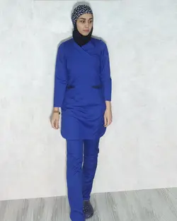 اسکراب-پزشکی-زنانه-مدل-SKY95-آبی کاربنی