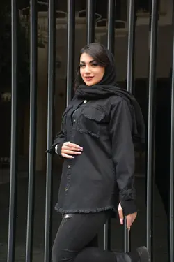 مانتو  کتان جیب و پایین ریش