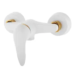 شیر توالت صدف سفیدطلایی