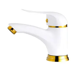 شیر روشویی صدف سفیدطلایی