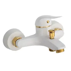 شیر حمام صدف سفیدطلایی