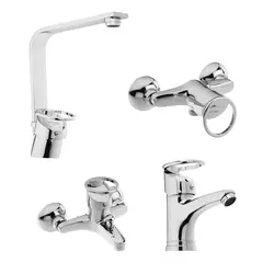 ست 4 تیکه شیرآلات النگویی کروم